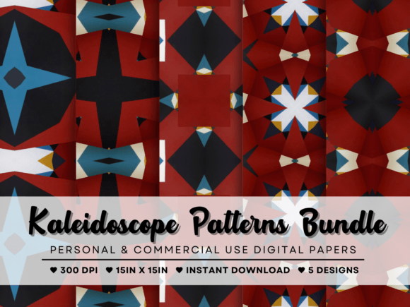 5 Kaleidoscope Patterns Bundle for Creative Design