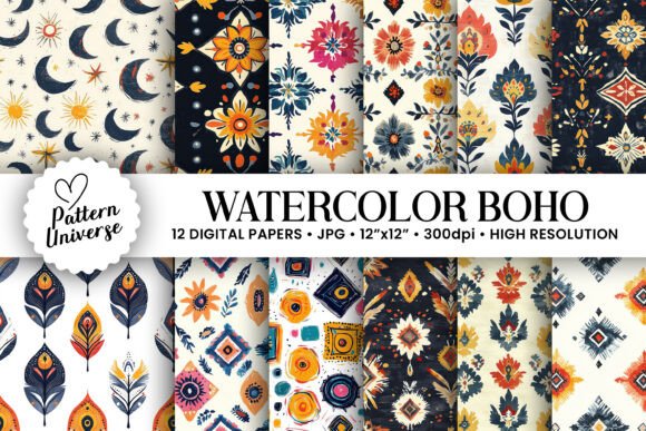 Boho Watercolor Seamless Patterns: The Ultimate Resource for Creative Projects