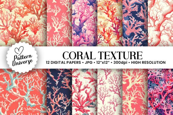 Coral Texture Seamless Patterns for Creative Projects