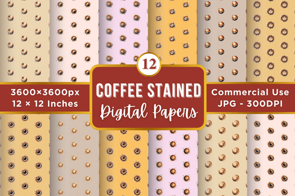 Elevating Creative Workflows with Coffee Stained Digital Paper Patterns