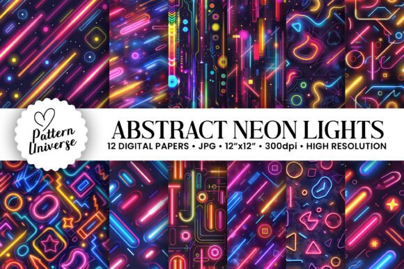 Elevating Digital Creativity with Abstract Neon Lights Patterns