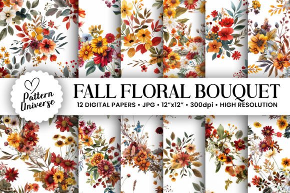 Fall Cute Floral Bouquet Patterns
