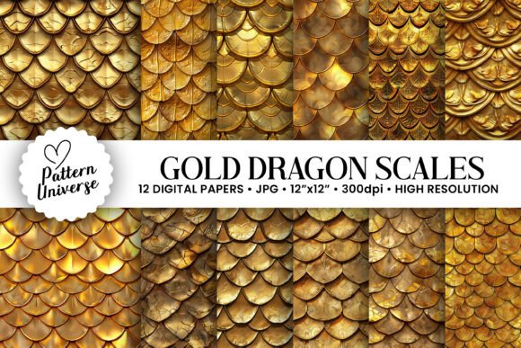 Gold Dragon Scales Saemless Patterns: Elevating Your Craft Projects with Mythic Elegance