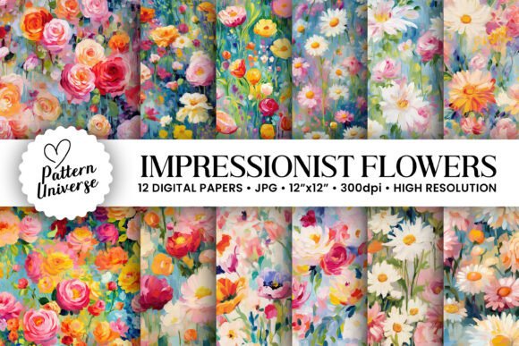 Impressionist Flowers Seamless Patterns: Elevating Your Creative Projects with Quality and Precision