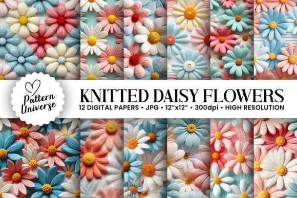 Knitted Daisy Flowers Seamless Patterns: A Comprehensive Evaluation for Crafters and Designers