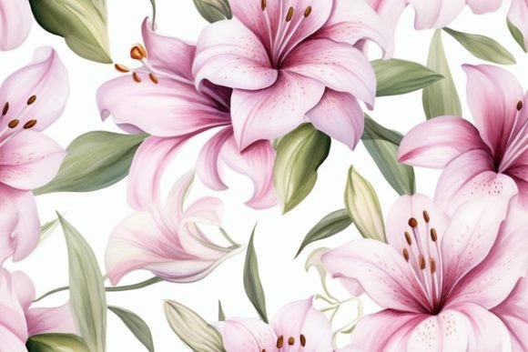 Lily Patterns Watercolor Floral Pattern