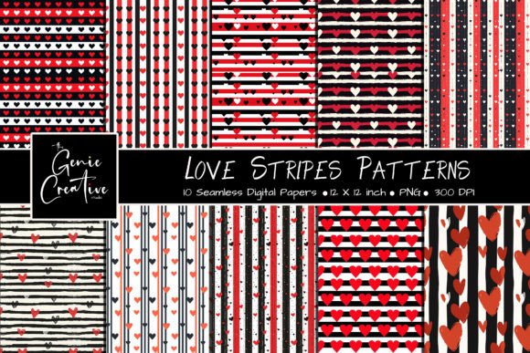 Love Stripes Seamless Patterns Set: Elevate Your Romantic Craft Projects
