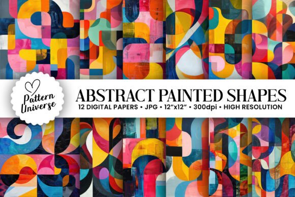 Modern Abstract Painted Shapes Patterns
