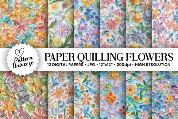 Pastel Paper Quilling Flowers Patterns