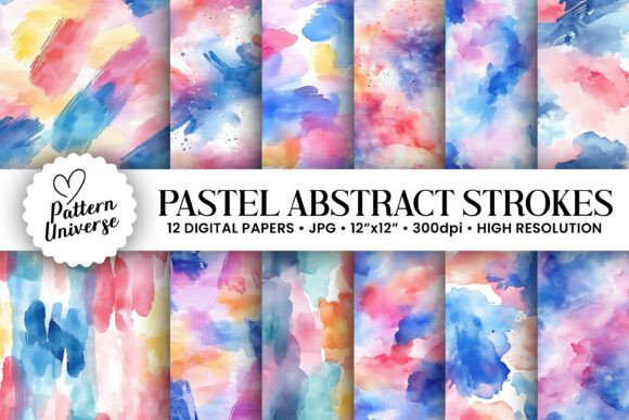 Pastel Watercolor Strokes Patterns