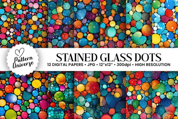 Stained Glass Polka Dots Patterns