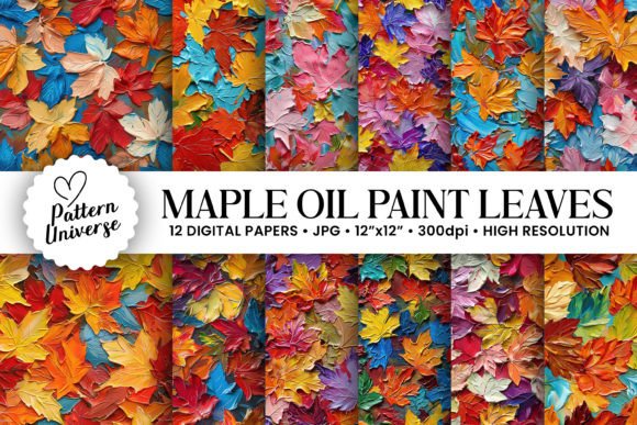 Transform Your Creative Projects with Fall Oil Paint Maple Leaves Seamless Patterns