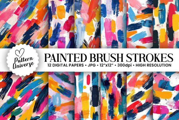 Unleash Creativity with Colorful Painted Brush Strokes Patterns