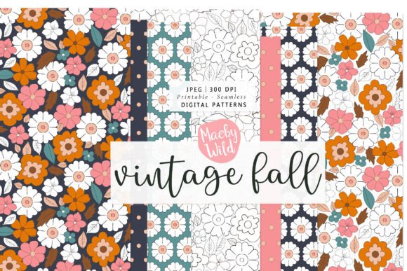 Vintage Fall Floral Seamless Patterns for Creative Projects